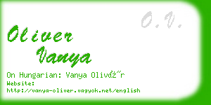 oliver vanya business card